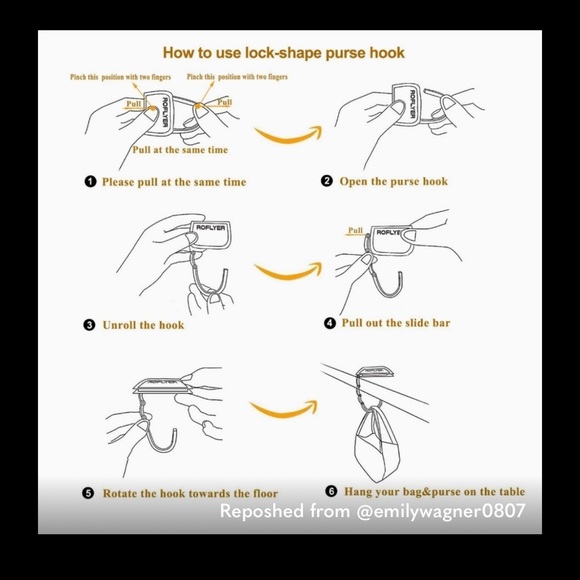 purse bag hanger with RHINESTONE and dust bag INCLUDED - Picture 2 of 3